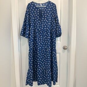 Blue Floral Maxi Dress